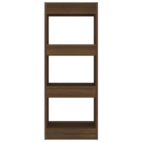 Bogreol/rumdeler 40x30x103 cm konstrueret træ brun egetræ
