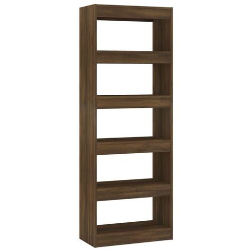 Bogreol/rumdeler 60x30x103 cm konstrueret træ brun egetræ