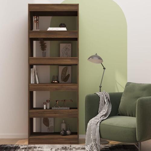 Bogreol/rumdeler 60x30x103 cm konstrueret træ brun egetræ