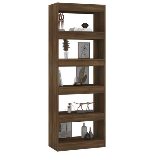 Bogreol/rumdeler 60x30x103 cm konstrueret træ brun egetræ