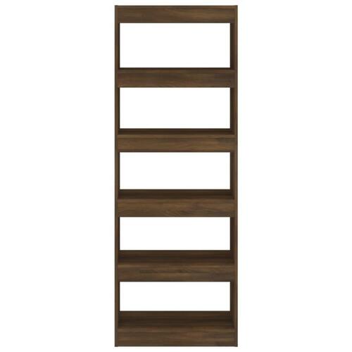 Bogreol/rumdeler 60x30x103 cm konstrueret træ brun egetræ