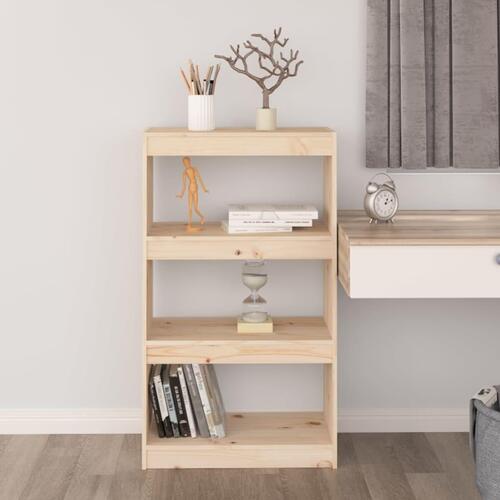 Bogreol/rumdeler 60x30x103,5 cm massivt fyrretræ