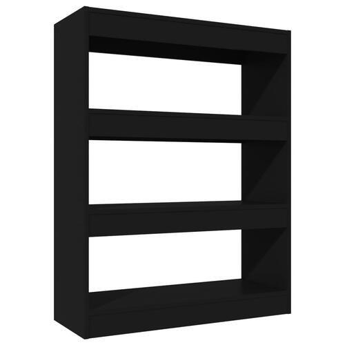 Bogreol/rumdeler 80x30x103 cm konstrueret træ sort