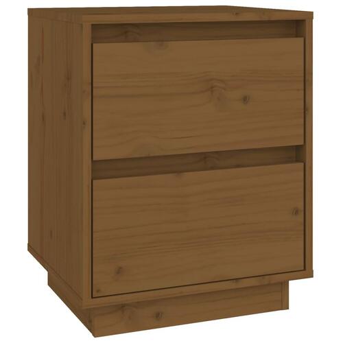 Sengeborde 2 stk. 40x35x50 cm massivt fyrretræ gyldenbrun
