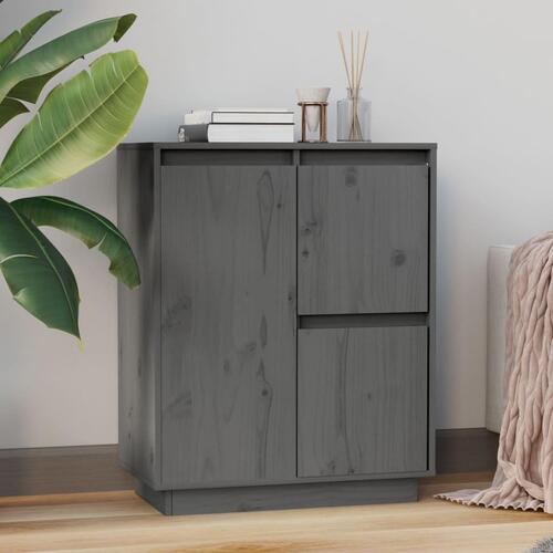 Skænk 60x34x75 cm massivt fyrretræ grå