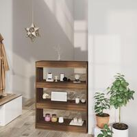 Bogreol/rumdeler 80x30x103 cm konstrueret træ brun eg