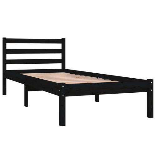 Sengeramme 75x190 cm Small Single massivt fyrretræ sort