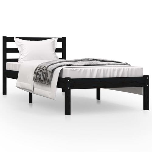 Sengeramme 75x190 cm Small Single massivt fyrretræ sort