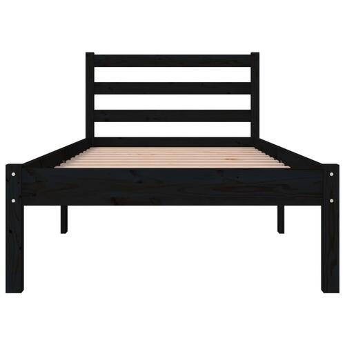 Sengeramme 75x190 cm Small Single massivt fyrretræ sort