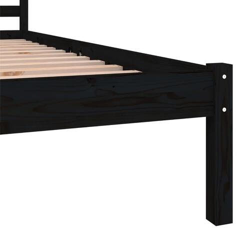 Sengeramme 75x190 cm Small Single massivt fyrretræ sort