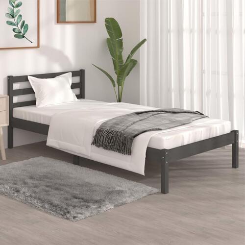 Sengeramme 90x190 cm Single massivt fyrretræ grå