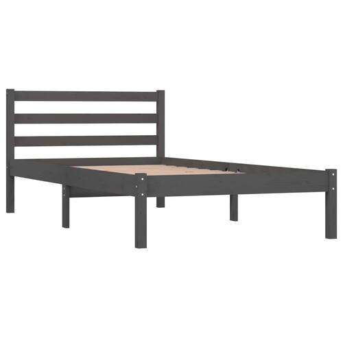 Sengeramme 90x190 cm Single massivt fyrretræ grå