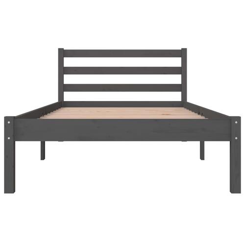 Sengeramme 90x190 cm Single massivt fyrretræ grå