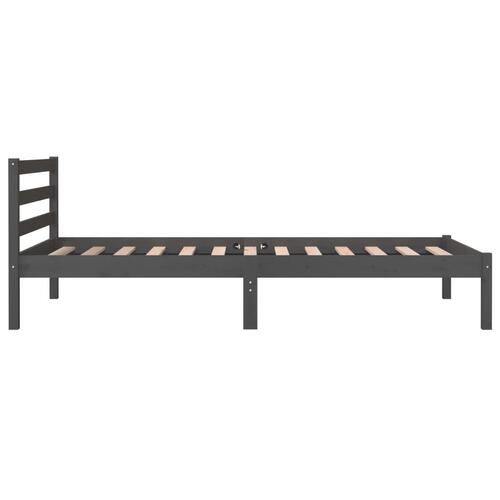 Sengeramme 90x190 cm Single massivt fyrretræ grå