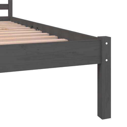 Sengeramme 90x190 cm Single massivt fyrretræ grå