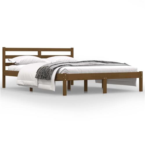 Sengeramme 120x190 cm Small Double massivt fyrretræ gyldenbrun