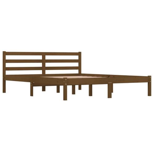 Sengeramme 150x200 cm King Size massivt fyrretræ gyldenbrun