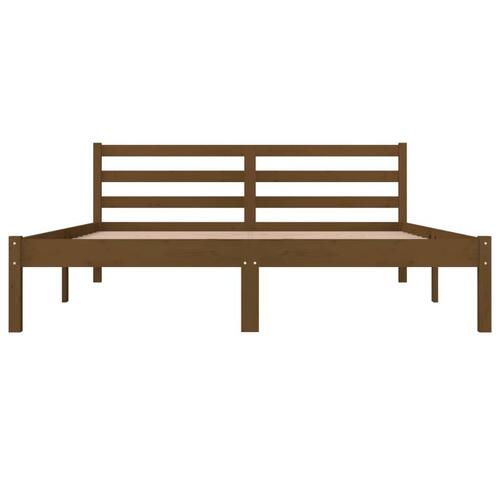 Sengeramme 150x200 cm King Size massivt fyrretræ gyldenbrun