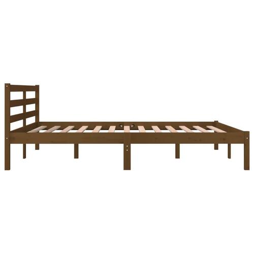 Sengeramme 150x200 cm King Size massivt fyrretræ gyldenbrun