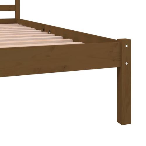 Sengeramme 150x200 cm King Size massivt fyrretræ gyldenbrun