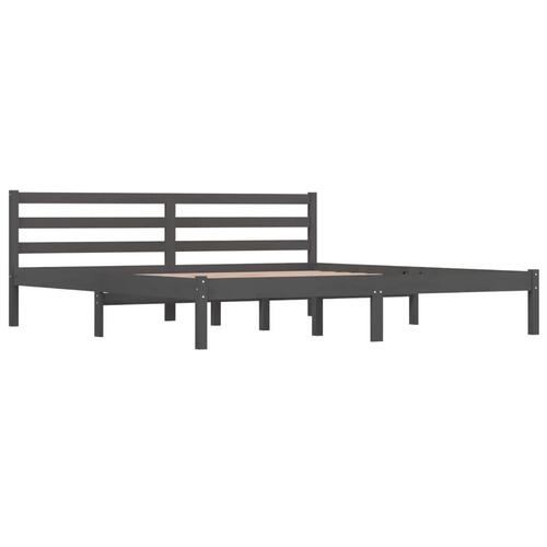 Sengeramme 180x200 cm Super King massivt fyrretræ grå