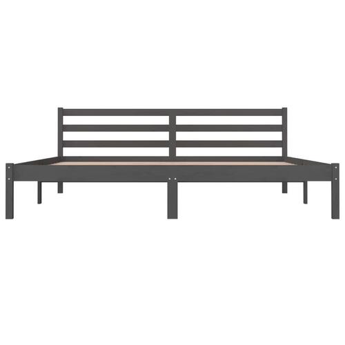 Sengeramme 180x200 cm Super King massivt fyrretræ grå