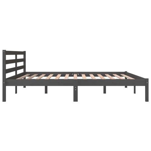 Sengeramme 180x200 cm Super King massivt fyrretræ grå