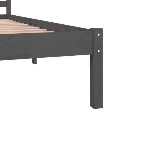 Sengeramme 180x200 cm Super King massivt fyrretræ grå