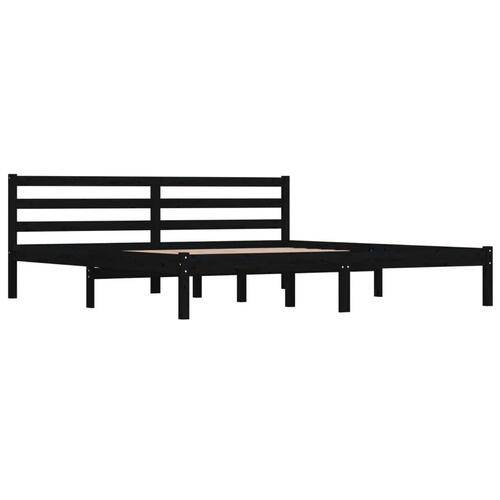 Sengeramme 180x200 cm Super King massivt fyrretræ sort