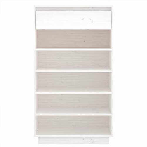 Skoreol 60x34x105 cm massivt fyrretræ hvid