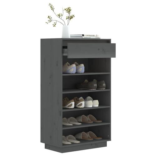 Skoreol 60x34x105 cm massivt fyrretræ grå