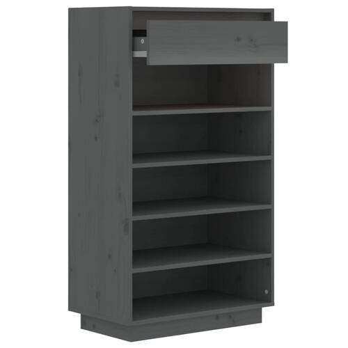 Skoreol 60x34x105 cm massivt fyrretræ grå