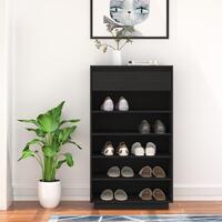 Skoreol 60x34x105 cm massivt fyrretræ sort
