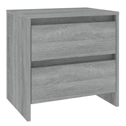 Sengebord 45x34,5x44,5 cm konstrueret træ grå sonoma-eg