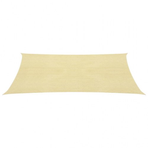 Solsejl 2,5 × 3,5 m - HDPE 160 g/m², beige rektangulært