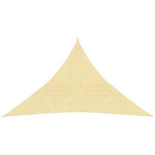 Solsejl trekant 3,5×3,5×4,9 m - HDPE 160 g/m², beige