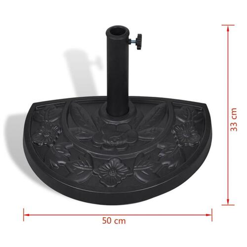 Halvrund parasolfod resin