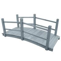 Gangbro til haven 140x60x56 cm massivt fyrretræ grå