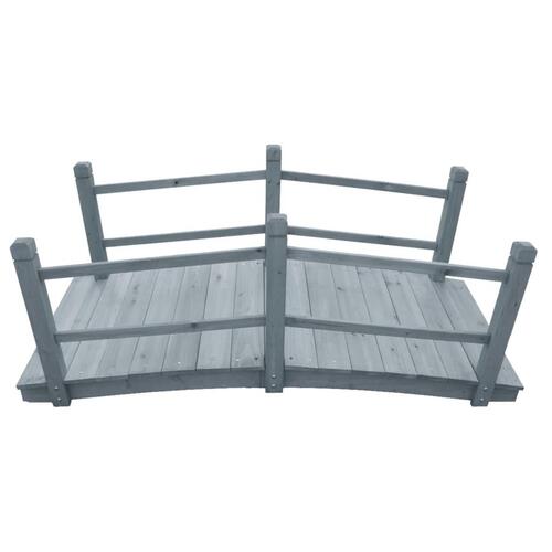 Gangbro til haven 140x60x56 cm massivt fyrretræ grå