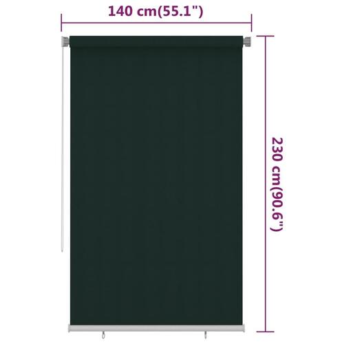Udendørs rullegardin 140x230 cm HDPE mørkegrøn