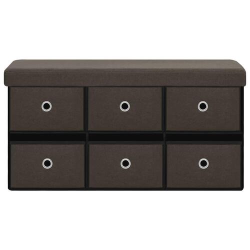 Foldbar opbevaringsbænk 76x38x38 cm kunstlærred mørkebrun