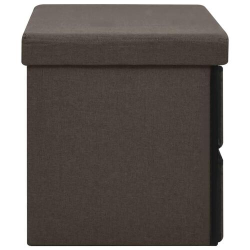 Foldbar opbevaringsbænk 76x38x38 cm kunstlærred mørkebrun