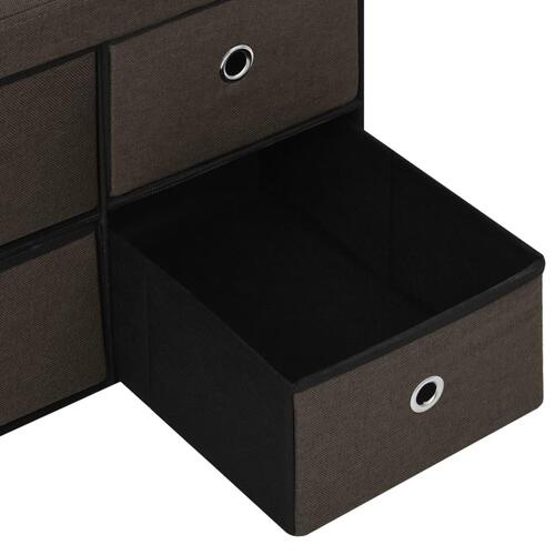 Foldbar opbevaringsbænk 76x38x38 cm kunstlærred mørkebrun