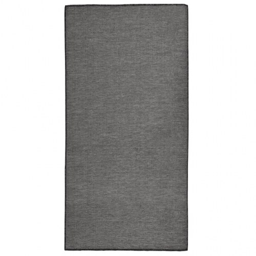 Fladvævet udendørstæppe 100 × 200 cm - grå