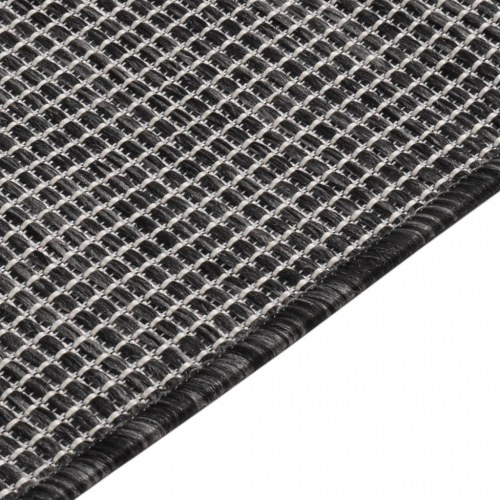 Fladvævet udendørstæppe 100 × 200 cm - grå