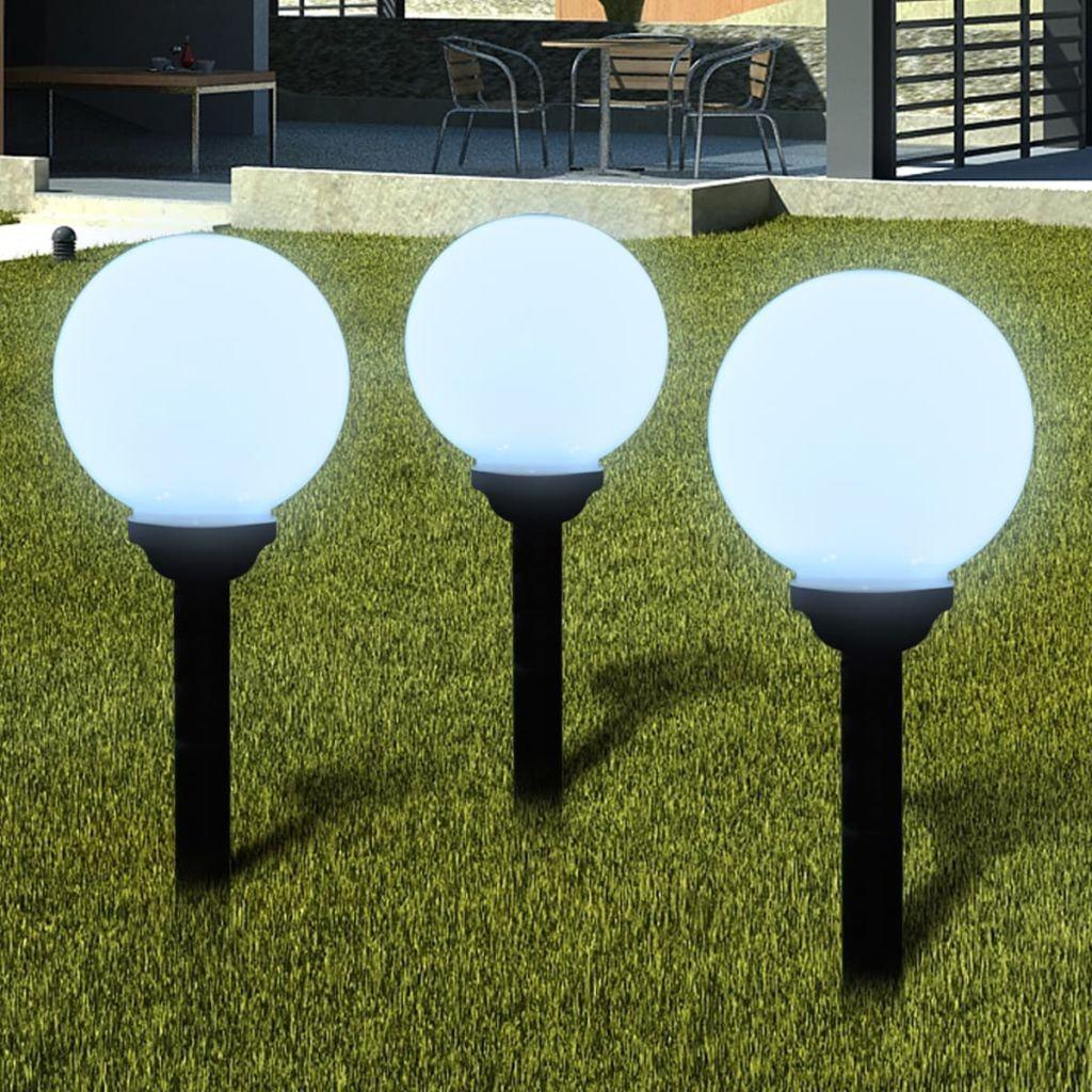 Udendørslamper 3 stk. LED 20 cm med jordspyd