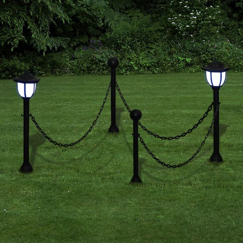 Havebelysning med kæde 2 LED 2 stolper