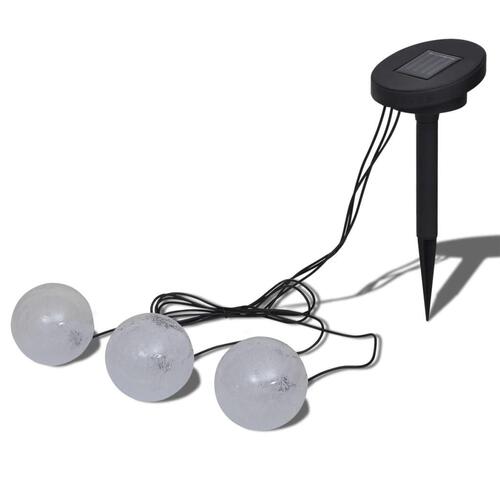 3 soldrevne LED-lyskugler til havebassin