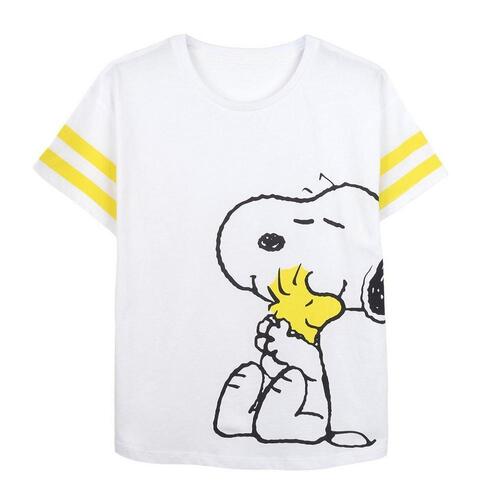 Kortærmet T-shirt til Kvinder Snoopy Hvid XL