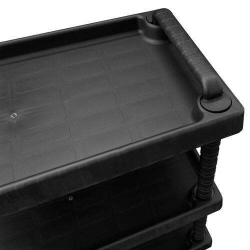 Værkstedsvogn med 3 hylder 75x37,5x92 cm PP sort